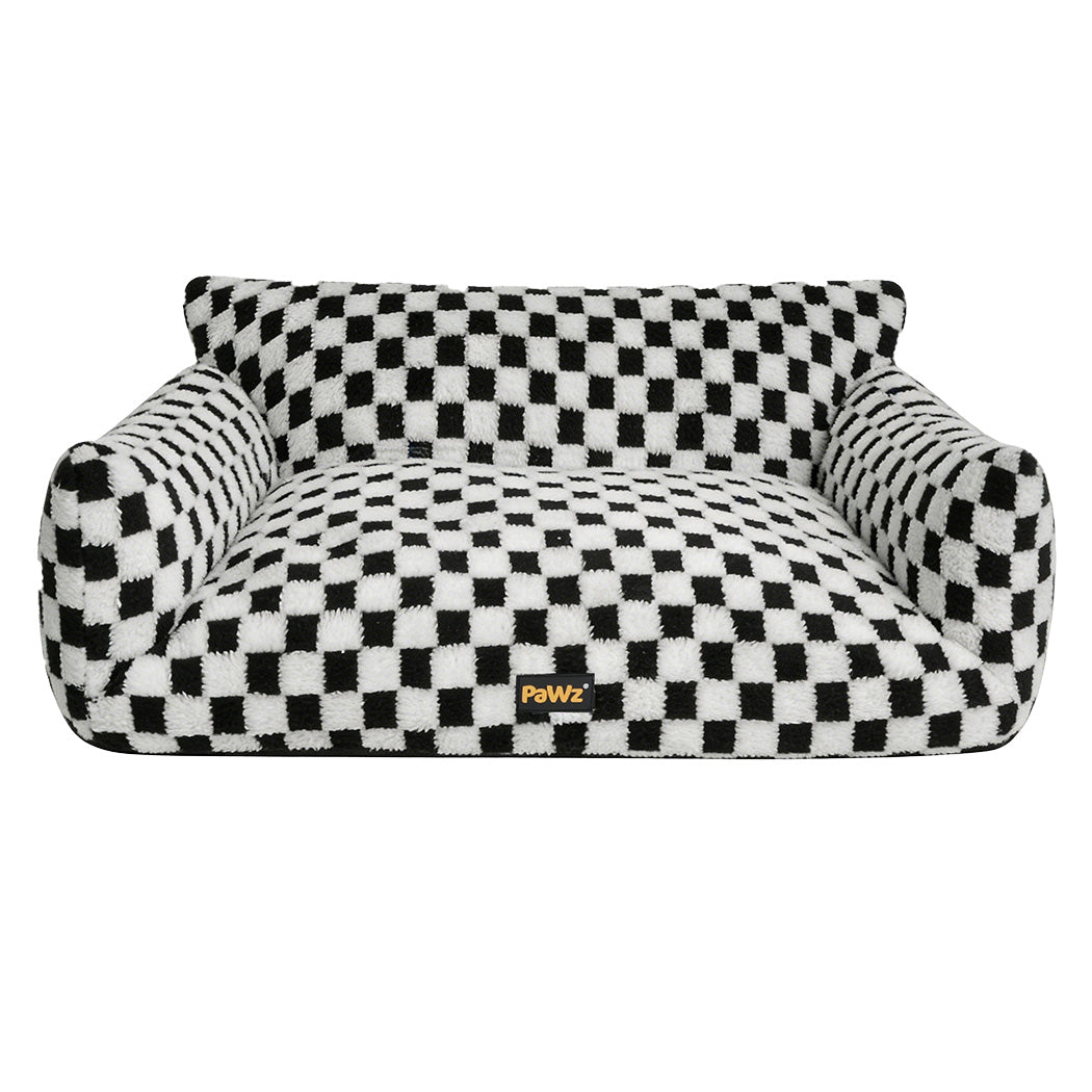 Pawz Pet Bed Plush Checkered Washable Bed