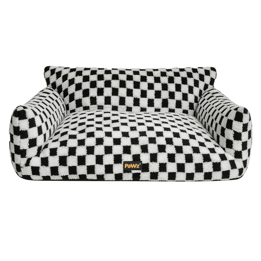 Pawz Pet Bed Plush Checkered Washable Bed